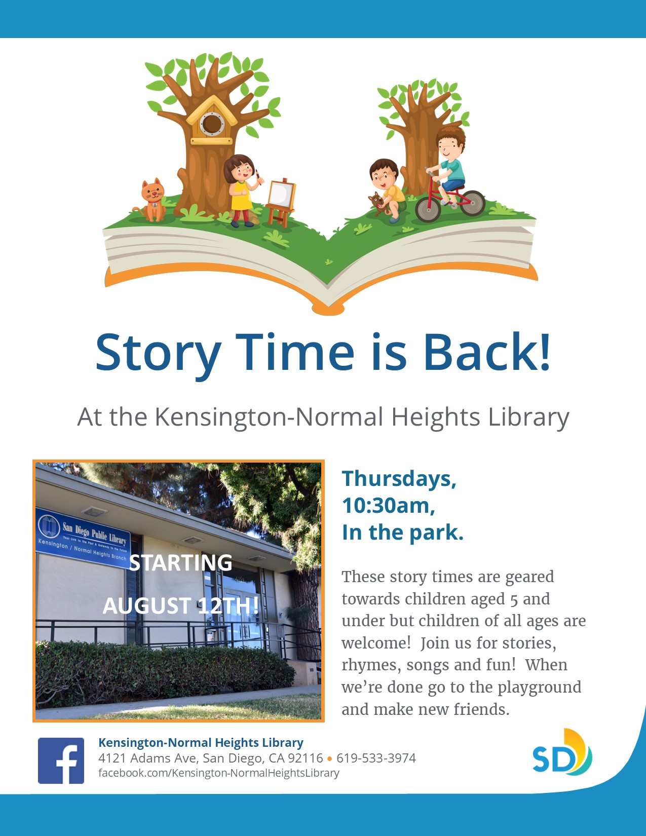 Story Time in the Park San Diego Public Library
